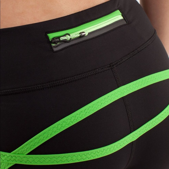 NWT Lululemon Run: Pace Crop 17” Black/Ocean Stripe Frond/Frond Vintage & Rare - Picture 12 of 16